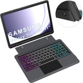 Hoes met QWERTZ Toetsenbord voor Samsung Galaxy Tab A9 Plus 11 Inch met Trackpad en Verstelbare Kickstand - Grijs