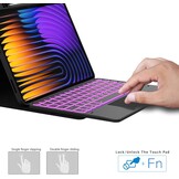 ROOFEI For Xiaomi Pad 7/Pad 7 Pro 11.2 Inch Case with Keyboard: 7-Colour Lighting, Smart Touchpad, Removable QWERTZ Layout Keyboard Case with Pen Holder for Xiaomi Pad 7/Pad 7 Pro 11.2 Inch 2024