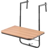 VEVOR Balkonhangtafel, 63,5 x 61 cm opvouwbare balkonrelingtafel, outdoor serveerbar, ruimtebesparend bureau, 4 niveaus verstelbaar, geschikt voor reling van 2,5 cm tot 21 cm, voor tuin, terras - Maat 595 x 620 x 800 mm