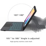 ROOFEI Toetsenbordhoes met toetsenbord en touchpad voor Samsung Galaxy Tab S6 Lite 10.4 inch (2020/2022) - QWERTZ Duits