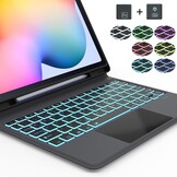 ROOFEI Toetsenbordhoes met toetsenbord en touchpad voor Samsung Galaxy Tab S6 Lite 10.4 inch (2020/2022) - QWERTZ Duits