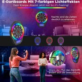 Elektronisch dartbord, dartbord met led-verlichte cijfers voor volwassenen, 12 dartpijlen en reservepunten, geschikt voor feestjes en spelletjesavonden