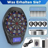 Elektronisch dartbord, dartbord met led-verlichte cijfers voor volwassenen, 12 dartpijlen en reservepunten, geschikt voor feestjes en spelletjesavonden