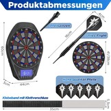 Elektronisch dartbord, dartbord met led-verlichte cijfers voor volwassenen, 12 dartpijlen en reservepunten, geschikt voor feestjes en spelletjesavonden