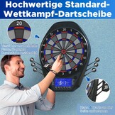 Elektronisch dartbord, dartbord met led-verlichte cijfers voor volwassenen, 12 dartpijlen en reservepunten, geschikt voor feestjes en spelletjesavonden
