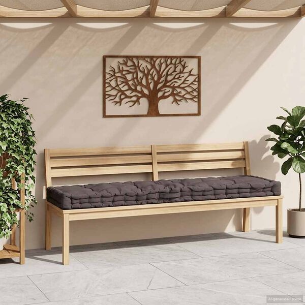 vidaXL Palletvloerkussen 120x40x7 cm katoen antraciet