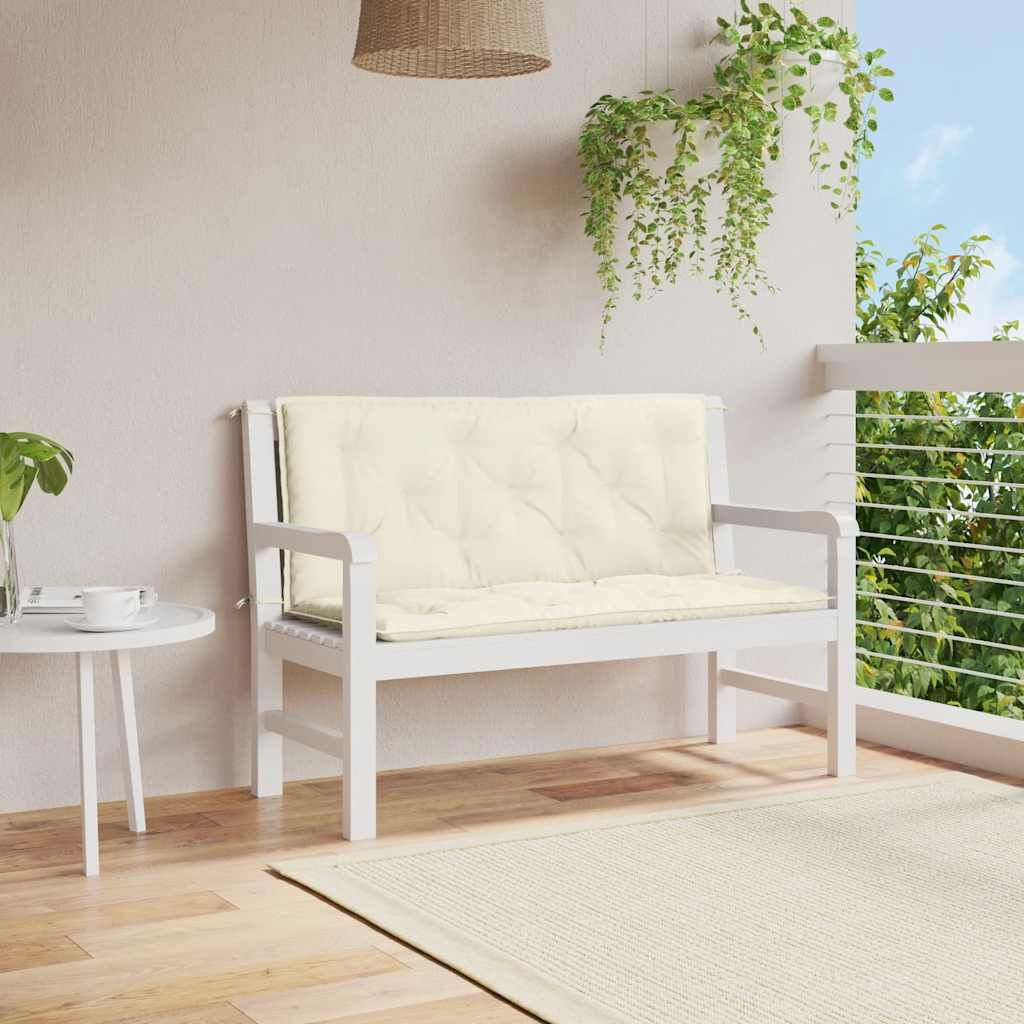 vidaXL Tuinbankkussen 120x(50+50)x7 cm oxford stof crèmewit