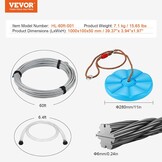VEVOR Zipline Kit for Kids and Adults, 60 ft Zipline Kits Up to 500 Pounds, Backyard Outdoor Quick Installation Zipline, Playground Entertainment with Stainless Steel Zipline Line, Spring Brake,