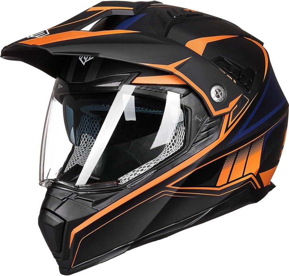 ILM Motorhelm Heren Dames Motorcross Helm Motorfiets Volgelaatshelm ATV Dirt Bike ECE Model-606V - Maat M
