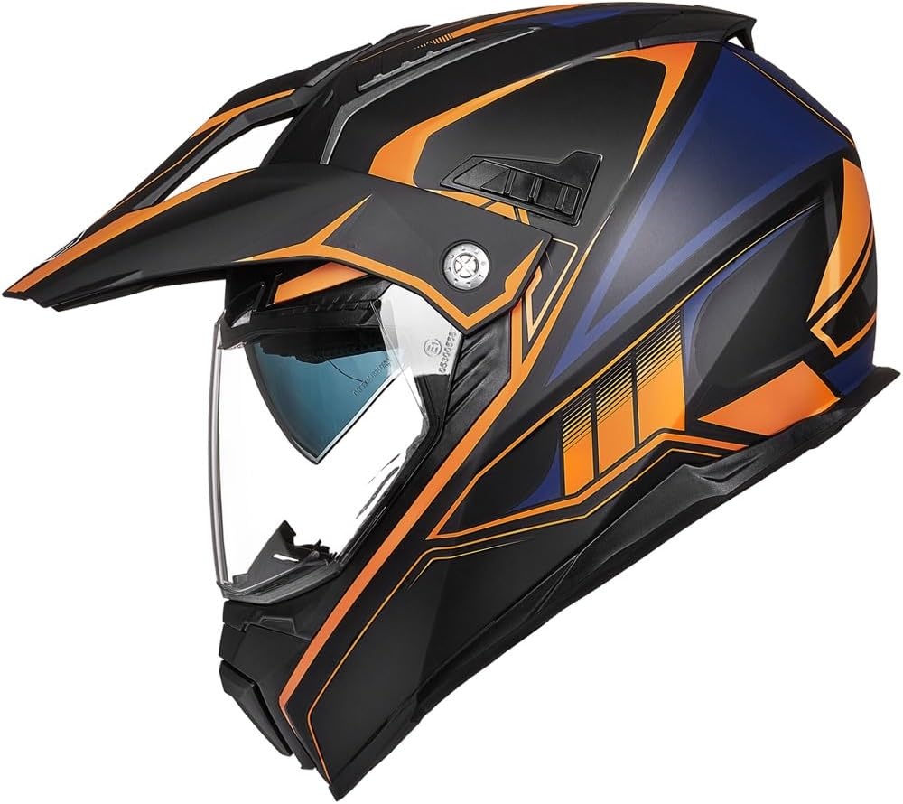 ILM Motorhelm Heren Dames Motorcross Helm Motorfiets Volgelaatshelm ATV Dirt Bike ECE Model-606V - Maat M