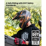 ILM Motorhelm Heren Dames Motorcross Helm Motorfiets Volgelaatshelm ATV Dirt Bike ECE Model-606V - Maat M