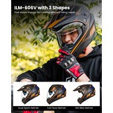 ILM Motorhelm Heren Dames Motorcross Helm Motorfiets Volgelaatshelm ATV Dirt Bike ECE Model-606V - Maat M