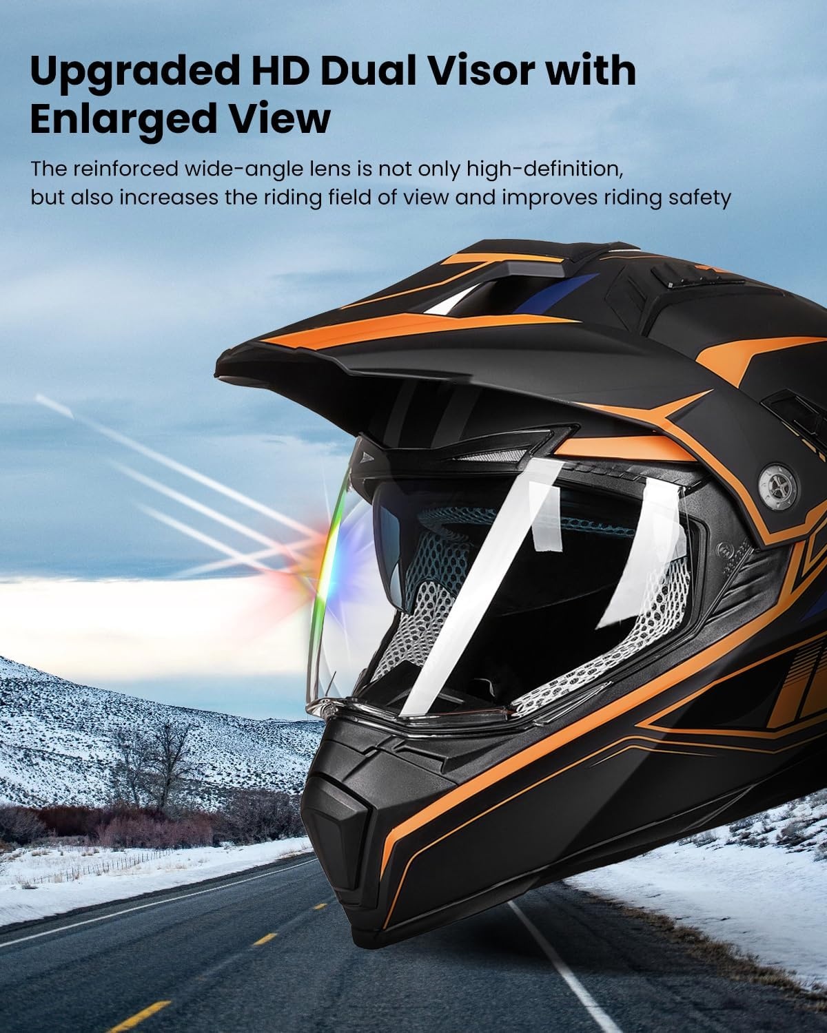 ILM Motorhelm Heren Dames Motorcross Helm Motorfiets Volgelaatshelm ATV Dirt Bike ECE Model-606V - Maat M