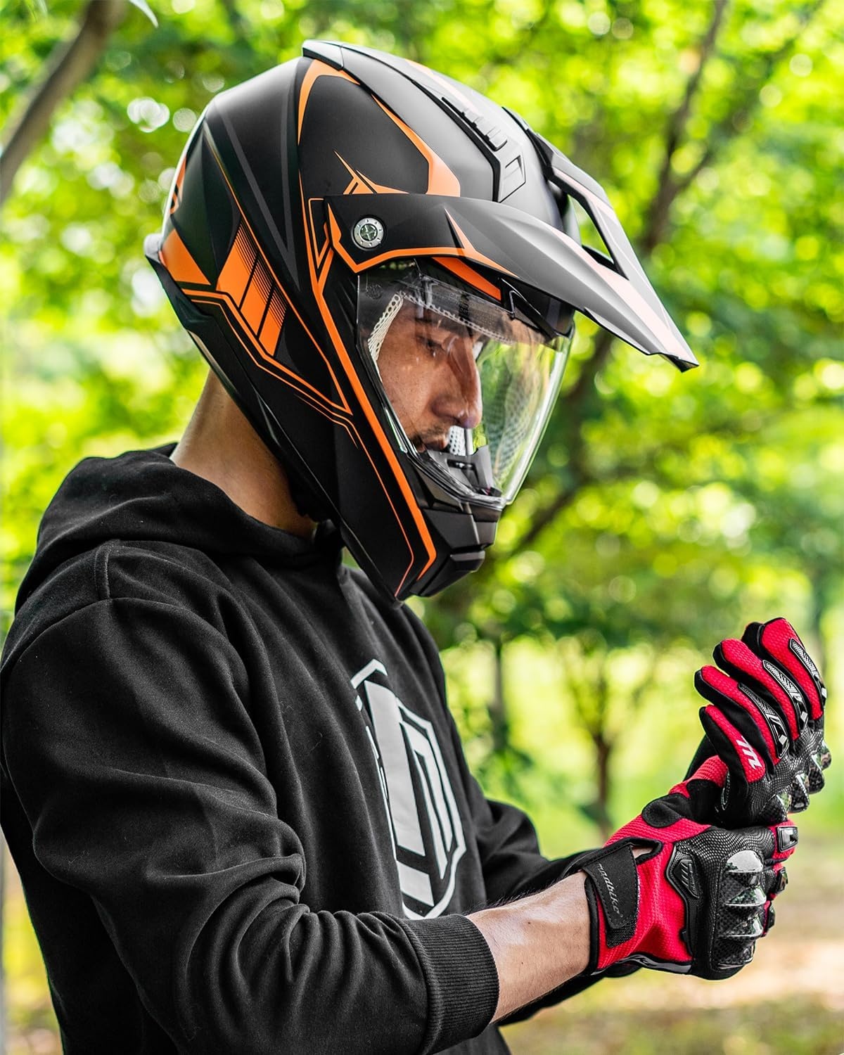 ILM Motorhelm Heren Dames Motorcross Helm Motorfiets Volgelaatshelm ATV Dirt Bike ECE Model-606V - Maat M
