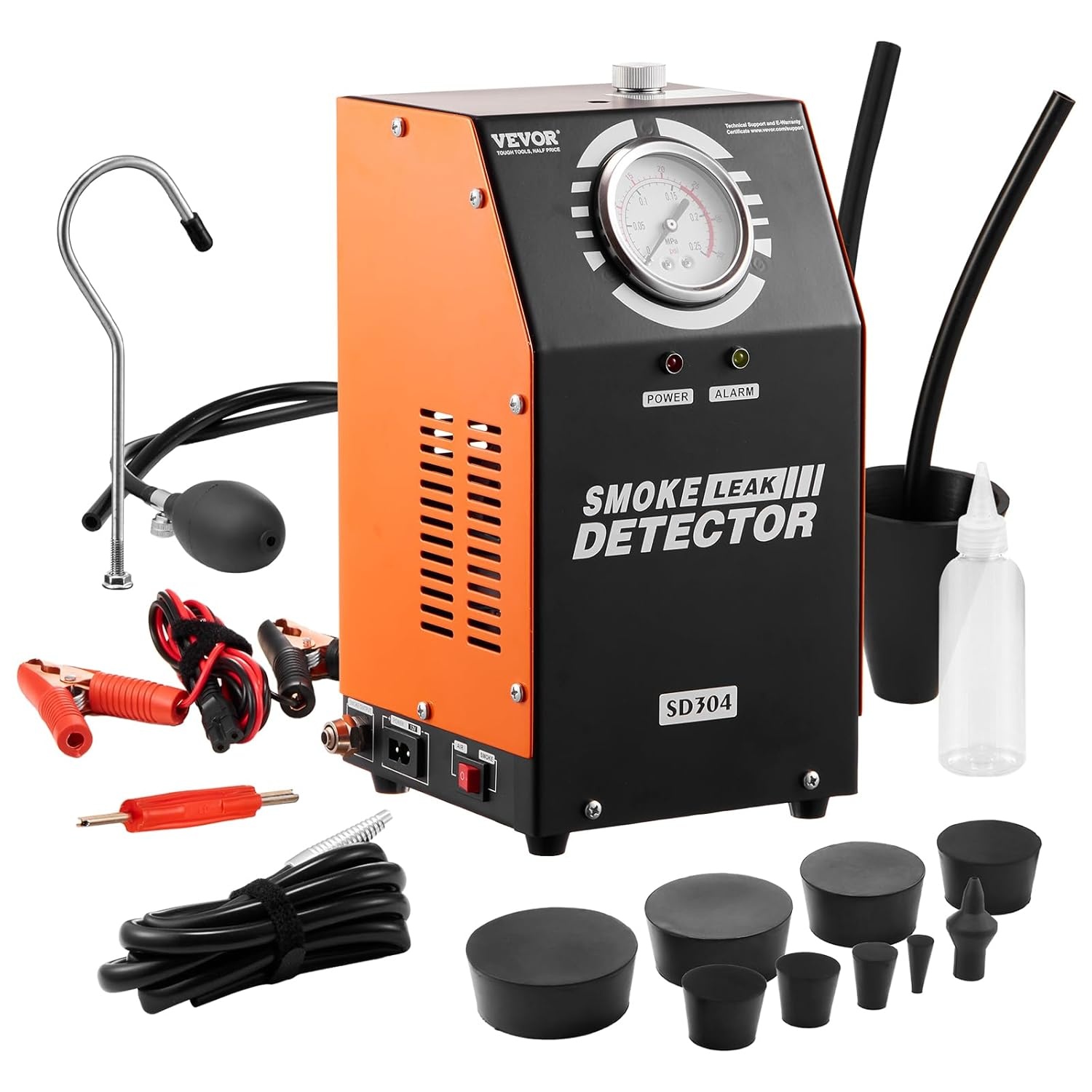 VEVOR Rookmelder voor auto, 8 l/min, rookmodus in luchtmodus, lekmelder, diagnoseapparaat voor lekken -20 °C tot 75 °C, 154 x 173 x 290 mm, 19-23 psi