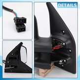 Buitenspiegel spiegel vervanging voor 1996-2003 VW T4 elektrisch rechts, inklapbare buitenspiegel convex zijspiegel passagierszijde verwarmde sferische spiegel 701857508H