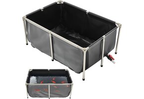Bovengrondse Visvijver 480L - Koi & Goudvis - Transparant, PVC Zeildoek - 34% Korting!