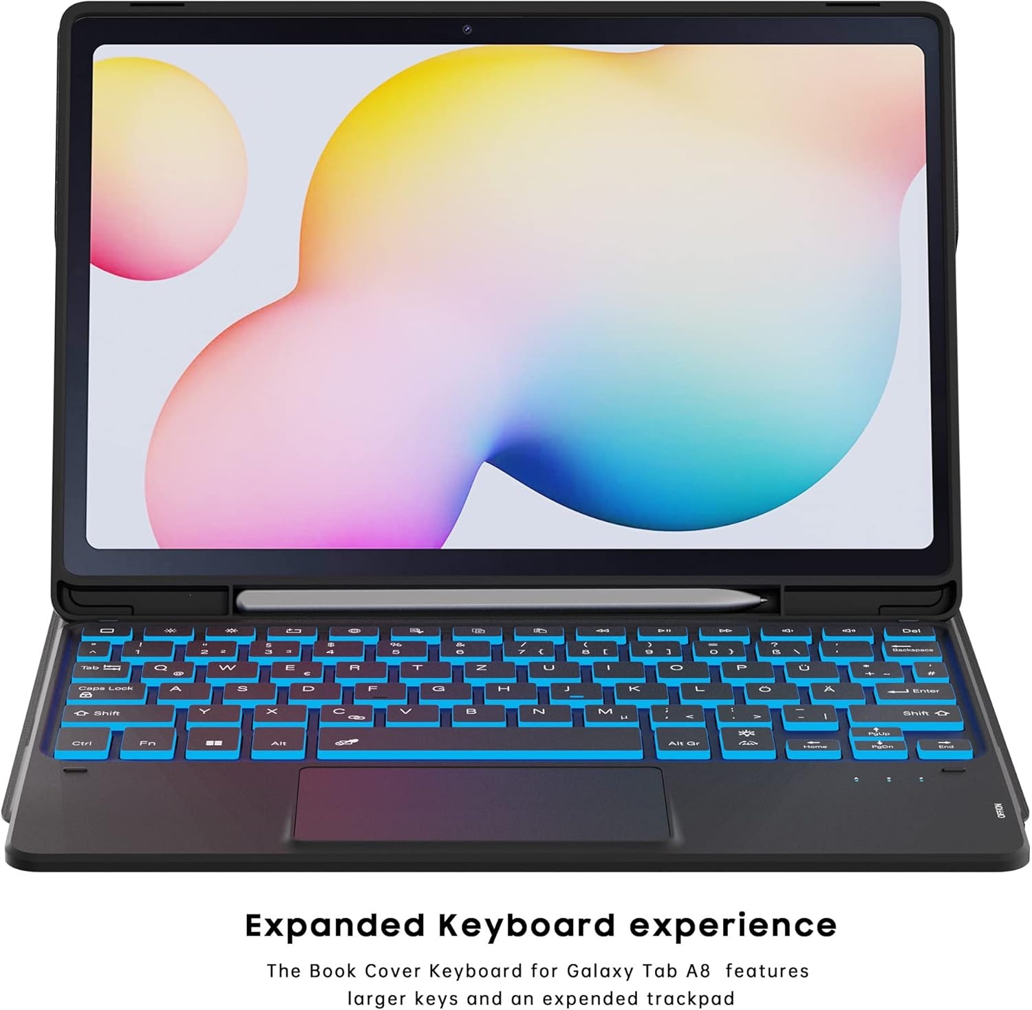 ROOFEI Toetsenbordhoes met QWERTZ Toetsenbord en Touchpad voor Samsung Galaxy Tab S6 Lite 10.4 inch