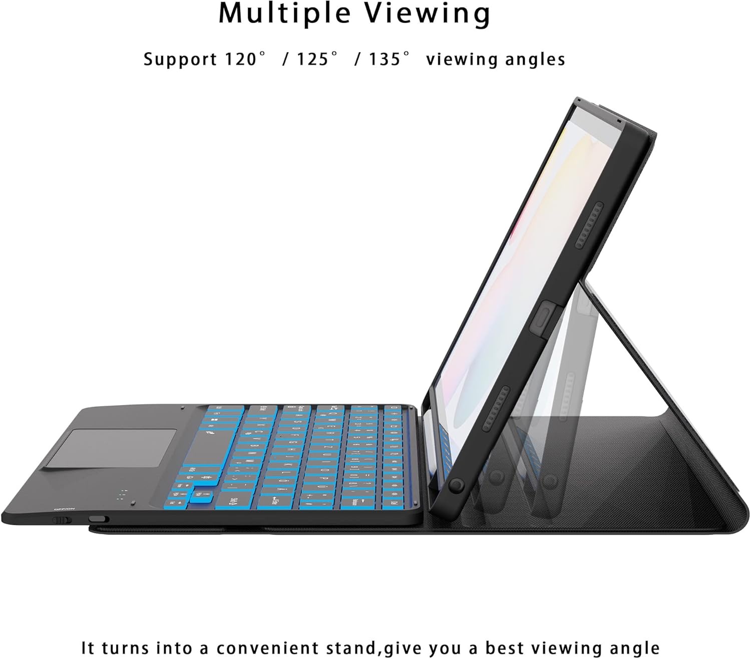 ROOFEI Toetsenbordhoes met QWERTZ Toetsenbord en Touchpad voor Samsung Galaxy Tab S6 Lite 10.4 inch