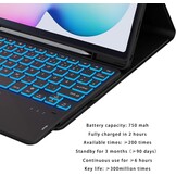 ROOFEI Toetsenbordhoes met QWERTZ Toetsenbord en Touchpad voor Samsung Galaxy Tab S6 Lite 10.4 inch