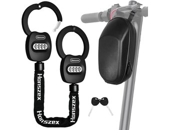 E-scooter slot met tas, handschoenvormig cijferslot van zinklegering, 31.8 inch, inclusief waterdichte opberghoes