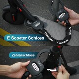 E-scooter slot met tas, handschoenvormig cijferslot van zinklegering, 31.8 inch, inclusief waterdichte opberghoes