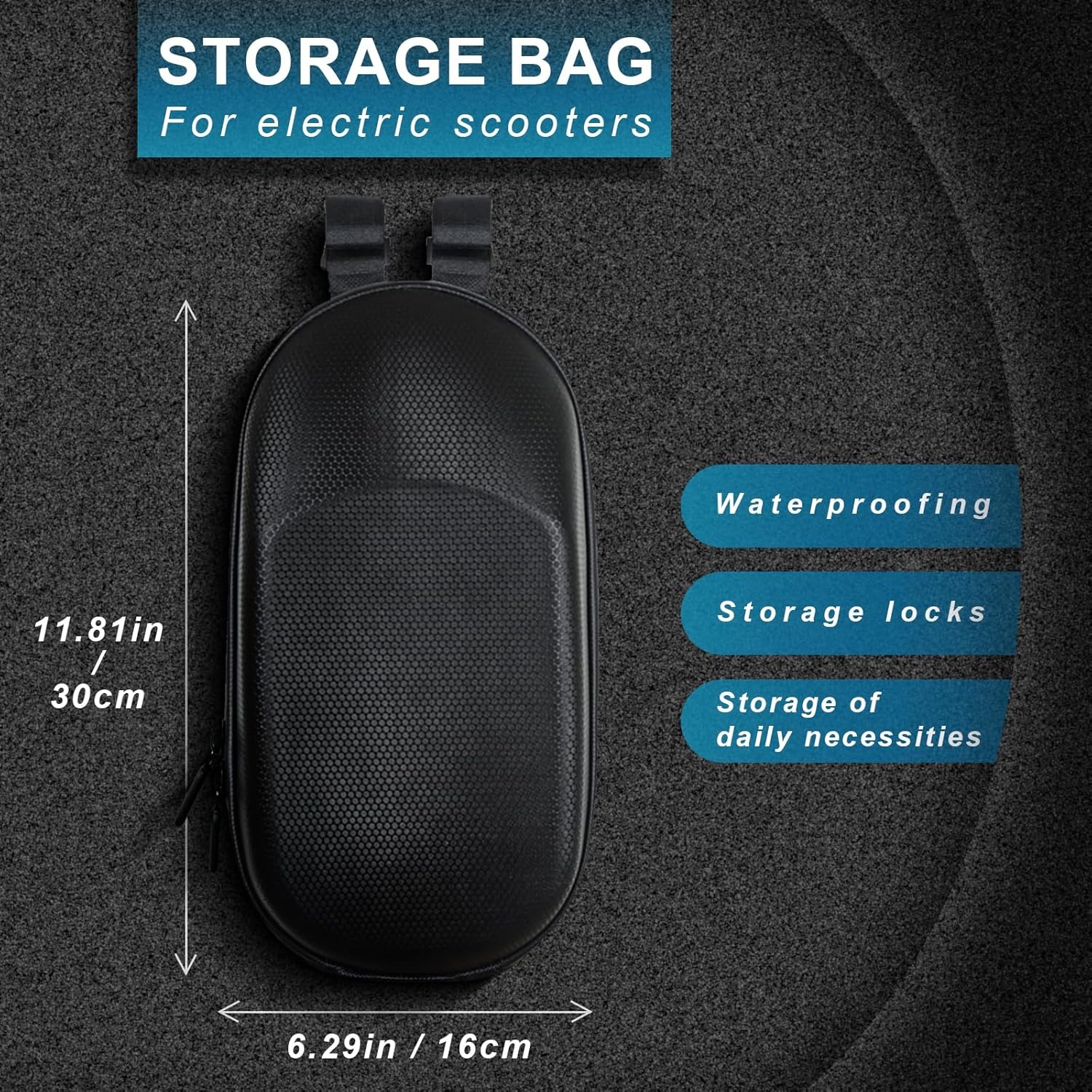 E-scooter slot met tas, handschoenvormig cijferslot van zinklegering, 31.8 inch, inclusief waterdichte opberghoes