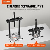 VEVOR 14-delige lagertrekkerset, 5 ton lagerscheider, rondselwiellagerverwijderingsset met 2 "en 3" kaken, wielnaafastrekkerset, heavy-duty lagersplittergereedschapset met koffer
