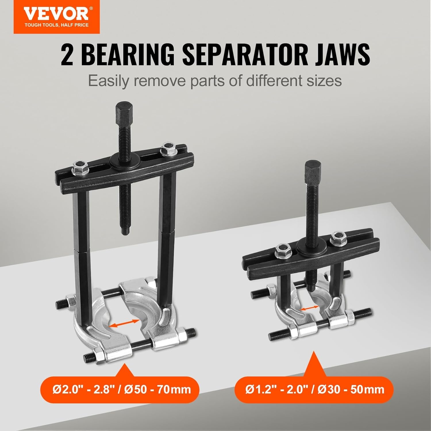 VEVOR 14-delige lagertrekkerset, 5 ton lagerscheider, rondselwiellagerverwijderingsset met 2 "en 3" kaken, wielnaafastrekkerset, heavy-duty lagersplittergereedschapset met koffer