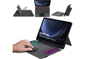 Verlicht Toetsenbordhoes QWERTZ met Touchpad & Kickstand voor Samsung Galaxy Tab S9/S10 (29% Korting)