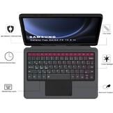 ROOFEI QWERTZ Toetsenbordhoes met Touchpad en Verlichting voor Samsung Galaxy Tab S10 Lite/S10 FE/S9 FE/S9