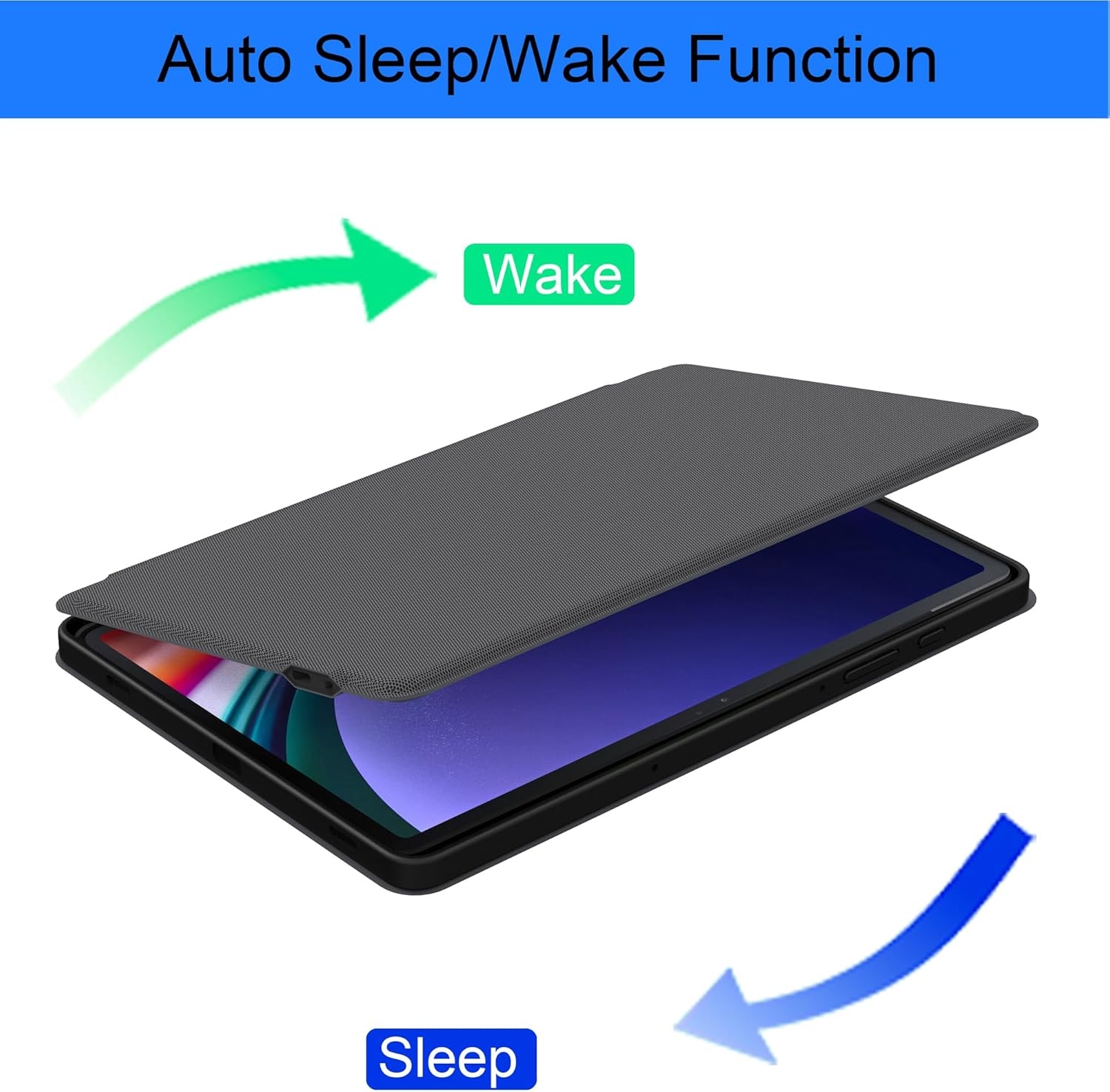 ROOFEI QWERTZ Toetsenbordhoes met Touchpad en Verlichting voor Samsung Galaxy Tab S10 Lite/S10 FE/S9 FE/S9