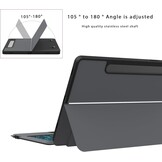 ROOFEI QWERTZ Toetsenbordhoes met Touchpad en Verlichting voor Samsung Galaxy Tab S10 Lite/S10 FE/S9 FE/S9