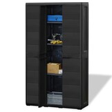 vidaXL Tuinkast met 4 schappen zwart
