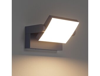 Klighten 24 W led-wandlamp voor buiten, binnen, draaibaar, IP65 waterdicht, modern, verstelbare wandlamp voor tuin, ingang, terras, antraciet, 1500 lm, warm wit, 3000 K