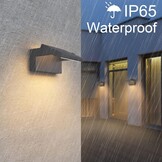 Klighten 24 W led-wandlamp voor buiten, binnen, draaibaar, IP65 waterdicht, modern, verstelbare wandlamp voor tuin, ingang, terras, antraciet, 1500 lm, warm wit, 3000 K