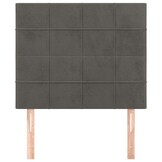 vidaXL Hoofdborden 2 st 90x5x78/88 cm fluweel donkergrijs