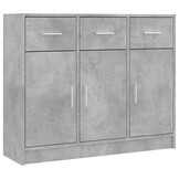 vidaXL Dressoir 91x28x75 cm bewerkt hout betongrijs