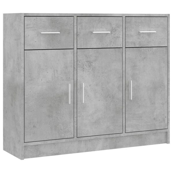 vidaXL Dressoir 91x28x75 cm bewerkt hout betongrijs