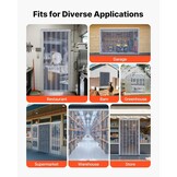 PVC Lamellen Gordijn voor Koelcel Vriezer Magazijn Garage | 122x213,4 cm | 2 mm dik | 8 stroken | Transparant Waterdicht