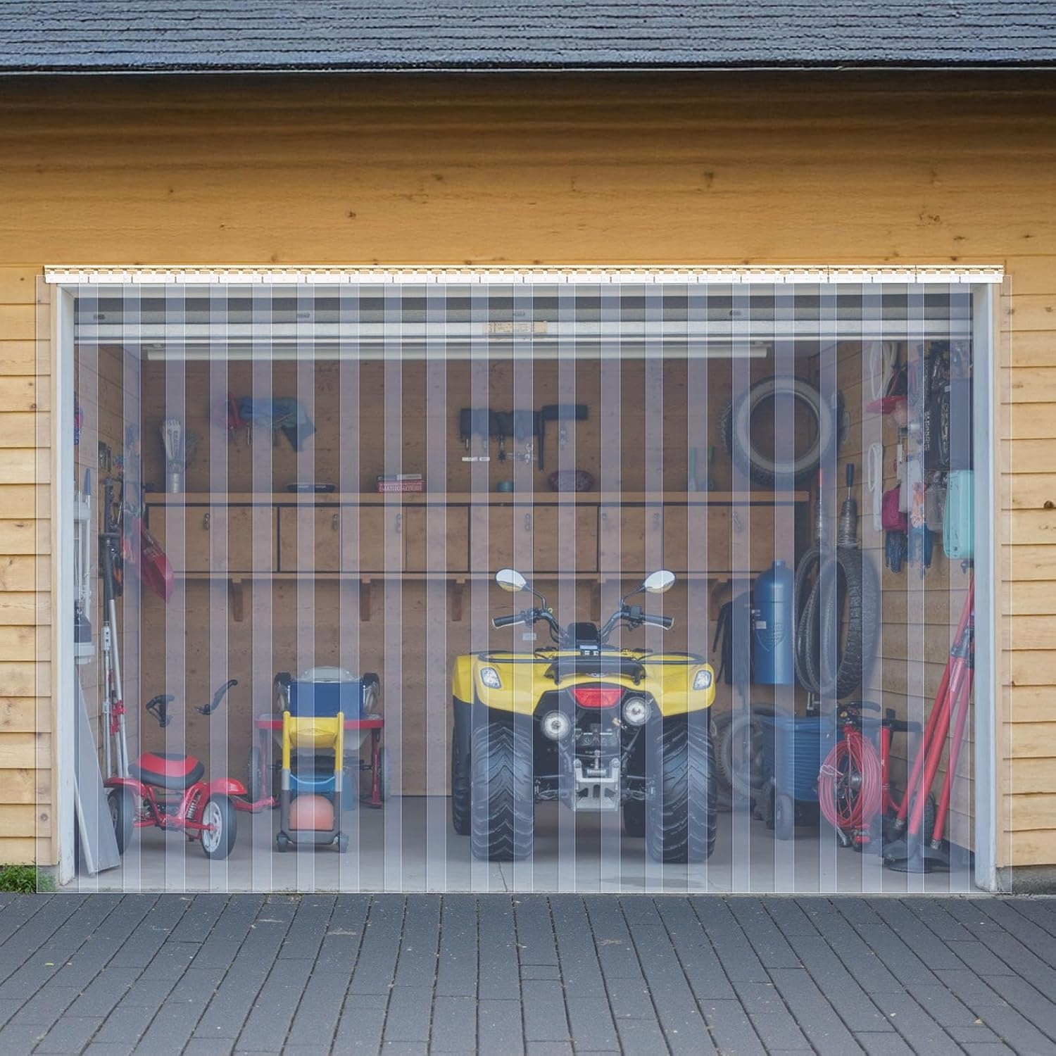 PVC Lamellen Gordijn voor Koelcel Vriezer Magazijn Garage | 122x213,4 cm | 2 mm dik | 8 stroken | Transparant Waterdicht