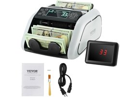 Geldtelmachine met Valsgelddetectie (UV/MG/IR/DD) & Dubbel Display - 34% Korting!