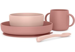 Siliconen Babyservies Roze - 4-delig met Zuignap - 60% Korting