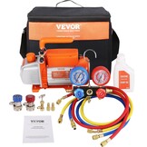 VEVOR Vacuümpomp Set 100 L/min voor Airconditioning en Koelsystemen - Inclusief Manometer en Slangen