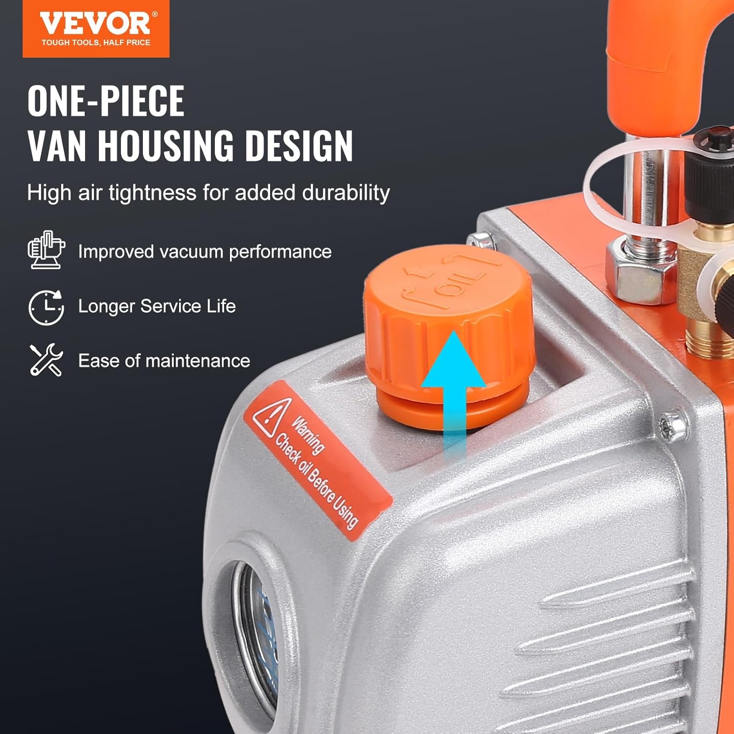 VEVOR Vacuümpomp Set 100 L/min voor Airconditioning en Koelsystemen - Inclusief Manometer en Slangen