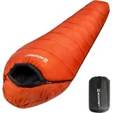 Bessport Slaapzak Mummy Zwart - 4 Seizoenen, Lichtgewicht & Wasbaar voor Backpacken en Outdoor
