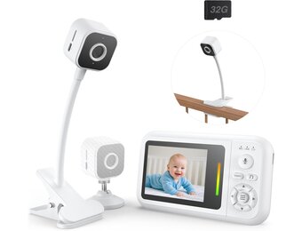 NUOTUN Babyfoon met camera met nachtzicht, temperatuuralarm en 2,4G draadloze verbindingstechnologie (62B-C)