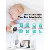 NUOTUN Babyfoon met camera met nachtzicht, temperatuuralarm en 2,4G draadloze verbindingstechnologie (62B-C)