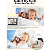 NUOTUN Babyfoon met camera met nachtzicht, temperatuuralarm en 2,4G draadloze verbindingstechnologie (62B-C)