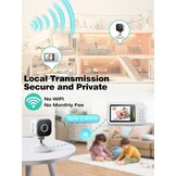 NUOTUN Babyfoon met camera met nachtzicht, temperatuuralarm en 2,4G draadloze verbindingstechnologie (62B-C)
